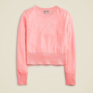 NWT J Crew Cropped Cashmere Crewneck Sweater in Brilliant Peony Small